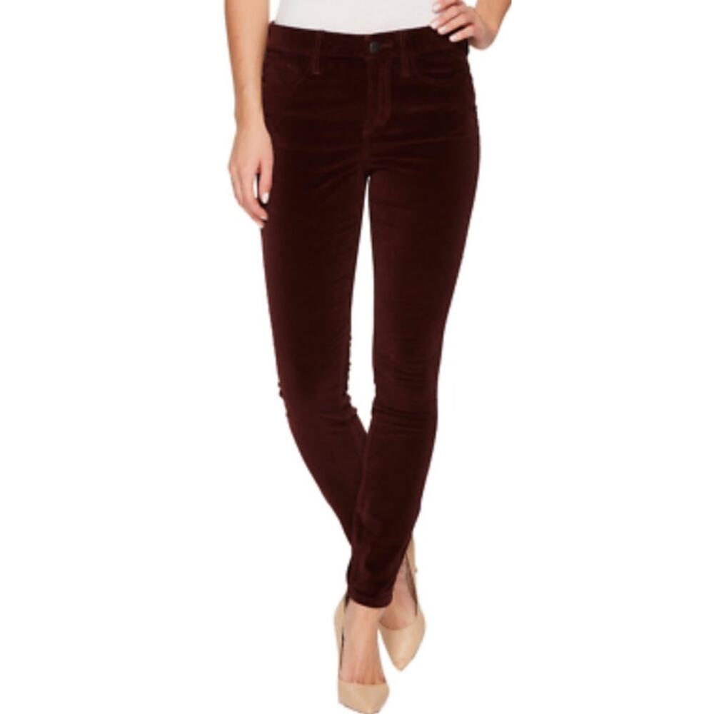 Joes Maroon The Icon Mid Rise Skinny Ankle Velvet Pants US Womens 28